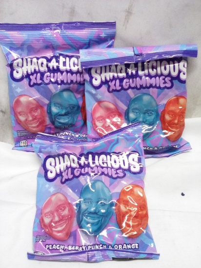 Qty 3 Shaq A Licious XL Gummies 6.2oz