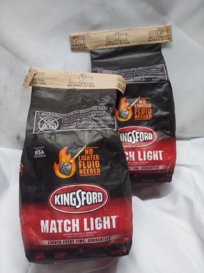 2 Kingsford 4Lbs Bags of Match Light Instant Charcoal Briquets