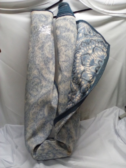 Decorative Large Blue/Tan/Off-white Rug