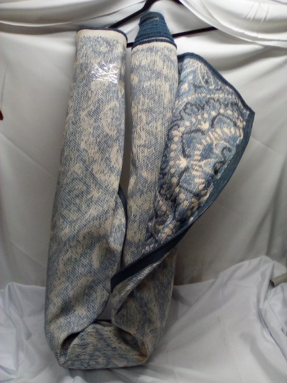 Decorative Large Blue/Tan/Off-white Rug