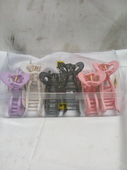 Case of 6 Assorted Color Claw Clips