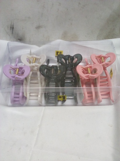 Case of 6 Assorted Color Claw Clips