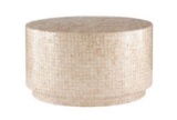 Linon Home Decor Capiz Drum Handcrafted Artisinal Coffee Table-MSRP $439.99