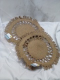 Pair of 16”D TrueLiving Decorative Jute Placemats