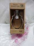 Aged Grey Finish 7.5”Dx11”T Plug-in Pendant Light- MSRP $25.00