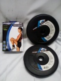 3Pc ProStrength Lot- (2) 5Lbs Weight Plates, (1) Pair of 2Lbs Ankle Weights