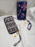 Pair of Assorted Print Wrislet Size Wallets
