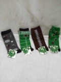 4 Pairs of Assorted Print Sports Theme Crew Socks