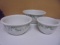 3pc Set of Corelle Coordinates Stoneware Nesting Mixing Bowls