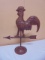 Red Metal Art Rooster Décor