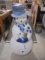 Vintage Blowmolded Lighted Blue Snowman
