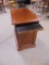 Solid Wood Side Table w/ Door & Slide Out Tray & Magazine Rack
