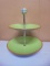 2 Tier Ceramic & Chrome Serving Piece