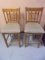 2 Matching Solid Wood Bar Stool w/ Cushion Upholstered Seats