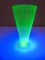 Vintage Green Depression Uranium Glass Footed Glass