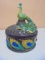 Beautiful Peacock Round Powered Box