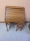 Antique Solid Oak Child's Roll Top Desk
