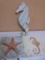 2 Canvas Sea Horse & 1 Wooden Seahorse Wall Décor