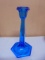 Beautiful Blue Art Glass Candle Holder