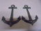 2 Cast Iron Anchor Wall Décor Pieces