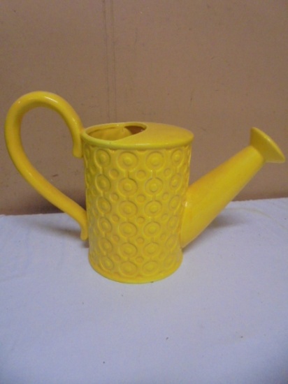Yellow Ceramic Watering Can