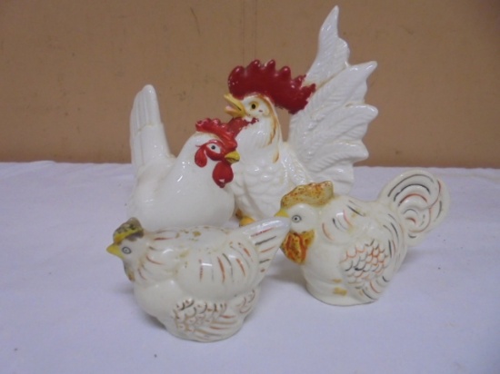 2 Sets of Vintage Chicken Salt & Pepper Shakers