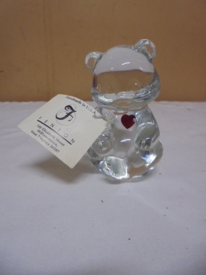 Fenton Art Glass July Ruby Teddy Bear