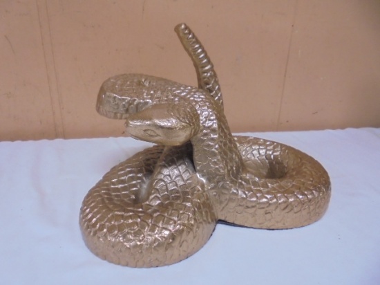 Large Metal Rattle Snake Sculpture