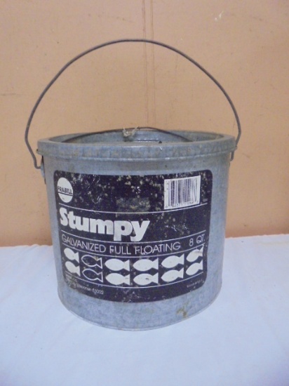 Frabill Stumpy 8qt Galvinized Metal Floating Minnow Bucket