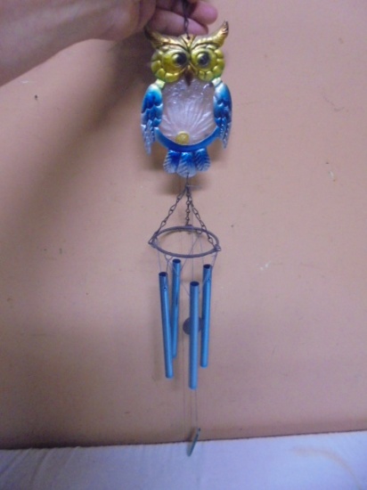 Metal & Glass Owl Windchimes