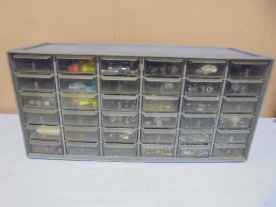 36 Drawer Hardware Organizer Full of Assorted Hardware