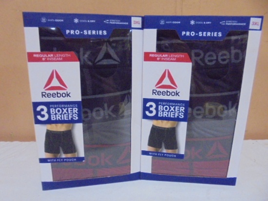 (2) 3 Pair Boxes of Reebok Boxer Briefs