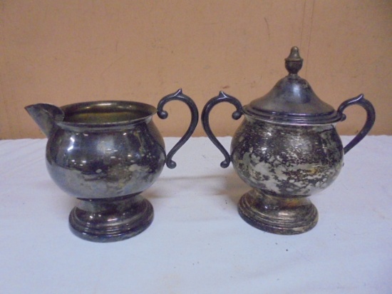 Vintage FB Rogers Silver Co Silver Plated Creamer & Sugar