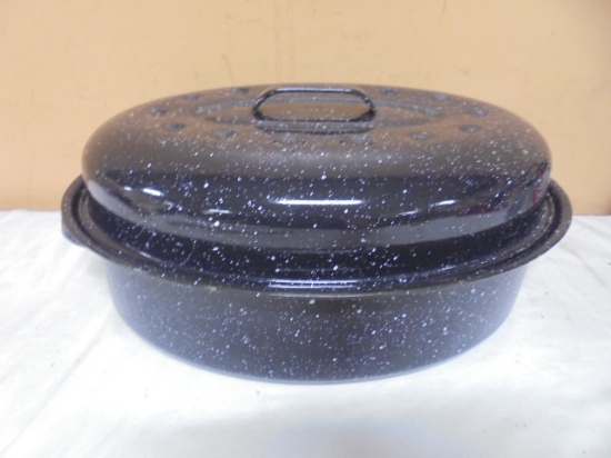 Black Speckled Graniteware Roaster