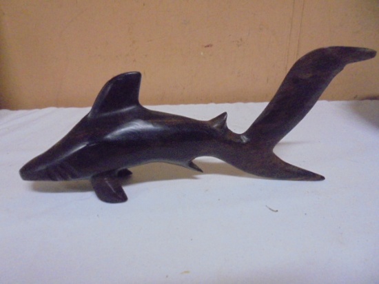 Carved Wood Shark Figure