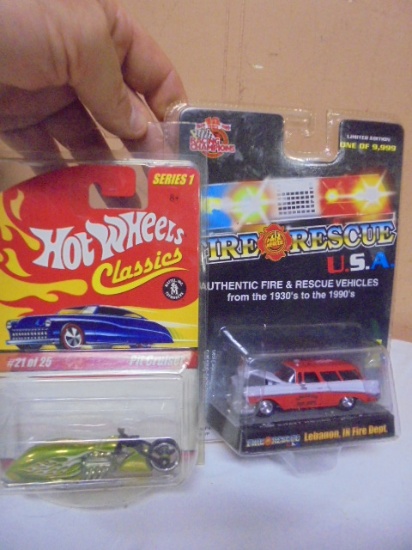 Hotwheels Classic Pit Cruiser & Racing Champions Fire Recue 1:64 Die Cast
