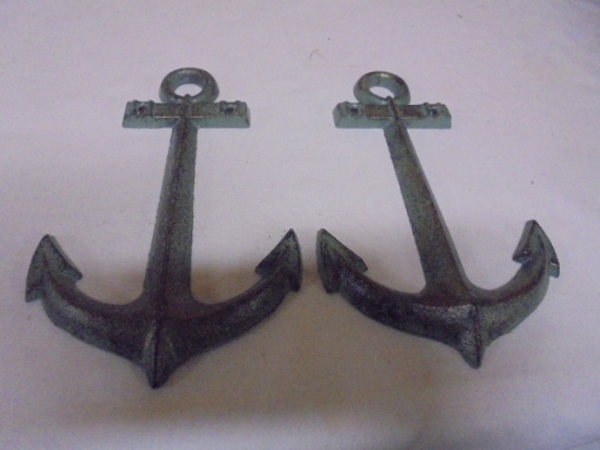 2 Cast Iron Anchor Wall Décor Pieces