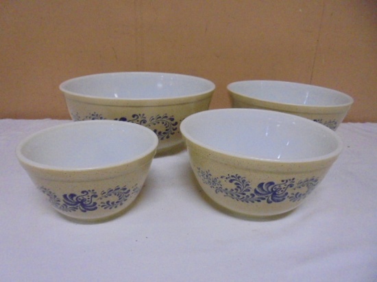 4pc Set of Vintage Pyrex Homestead Mixing Bowls