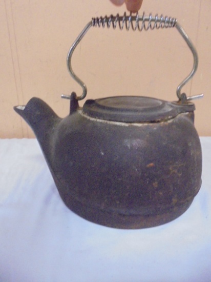 Vintage Cast Iron Tea Kettle
