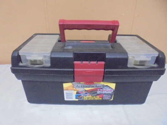 Rubbermaid Action Packer 16in Tool Box w/ Top Tray