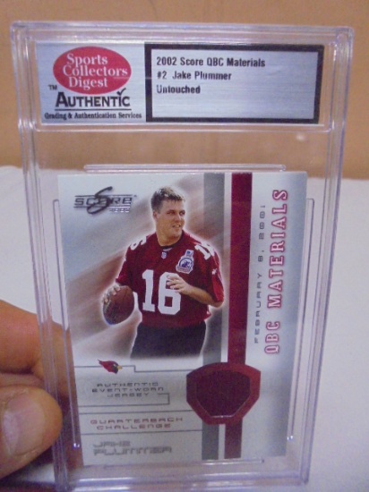 2002 Score QBC Materials #2 Jake Plummer Card