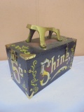 Painted Shoe Shine Box w/ Supplies