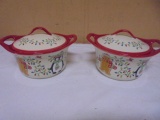 2 Temptations Winter Whimsy Lidded 16oz Casseroles