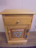 Solid Wood Side Stand w/ Drawer & Door