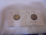 1908 & 1909 Silver Barber Dimes