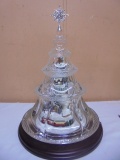 Bradford Exchange Thomas Kinkade Lighted Musical Holiday Reflections Crystal Tree w/ Village