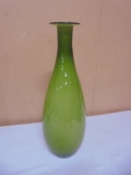 Beautiful Large Green Art Glass Vase