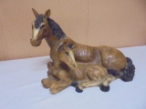 Beautiful Mother Horse w/ Colt Statue