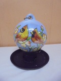Metal & Ceramic Hanging Bird Feeder