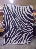 Like New Plush Zebra Pattern Blanket